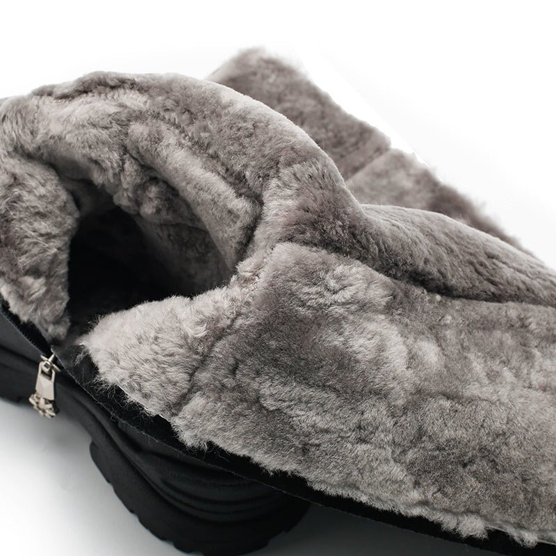 Dwarves Leather Knee High Boots Snow Boots Have Fleece Lined for Cold Winter in Black/Brown/Coffee - Image 10