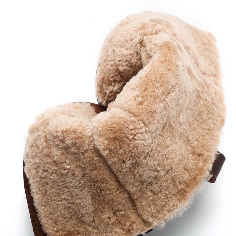 Dwarves Leather Mid Calf Boots Snow Boots Have Shearling Lined for Cold Winter in Black/Brown/Coffee - Image 5