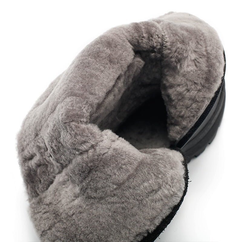 Dwarves Leather Mid Calf Boots Snow Boots Have Shearling Lined for Cold Winter in Black/Brown/Coffee - Image 10