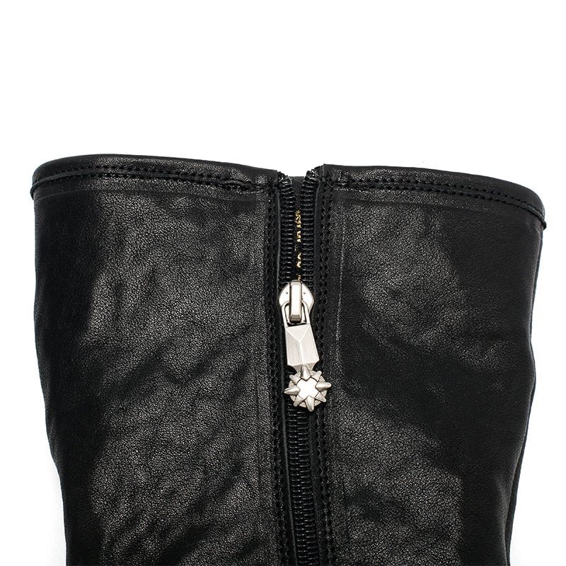 Dwarves Leather Mid Calf Boots Snow Boots Have Shearling Lined for Cold Winter in Black/Brown/Coffee - Image 9