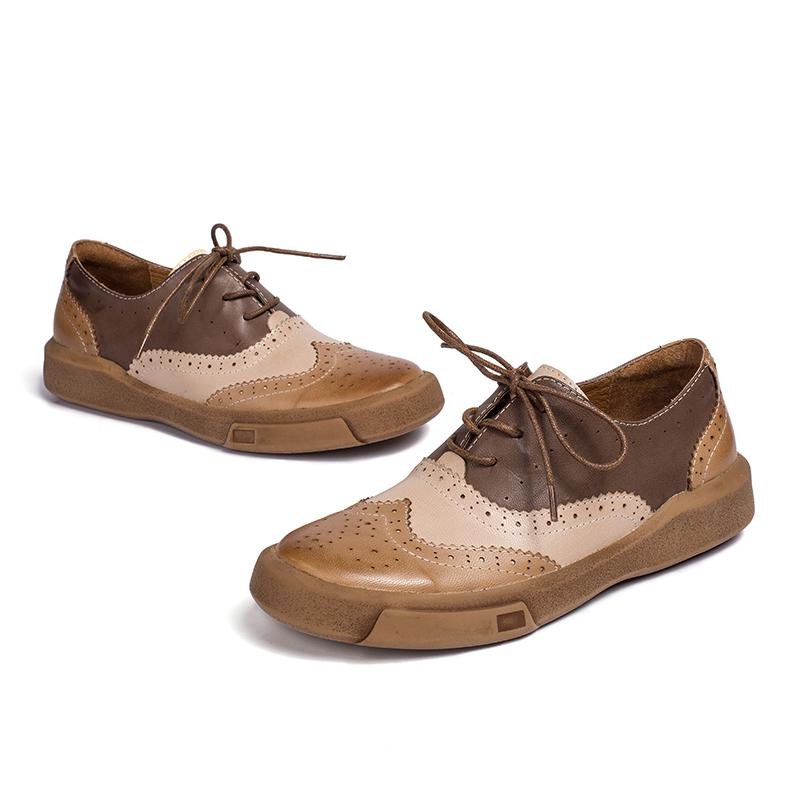 Dwarves Women's Wingtip Shoes Handmade Sheepskin Full Brogues Oxfords & Tie Flats Muti Color - Image 10