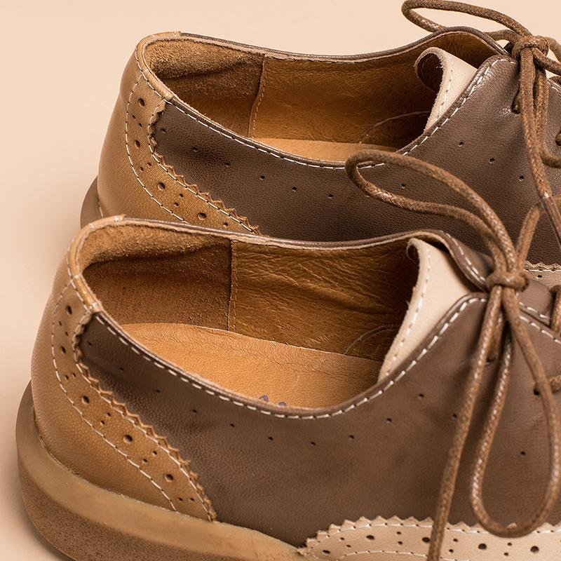 Dwarves Women's Wingtip Shoes Handmade Sheepskin Full Brogues Oxfords & Tie Flats Muti Color - Image 8