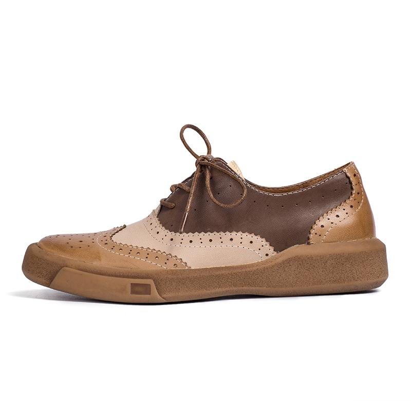 Dwarves Women's Wingtip Shoes Handmade Sheepskin Full Brogues Oxfords & Tie Flats Muti Color - Image 11