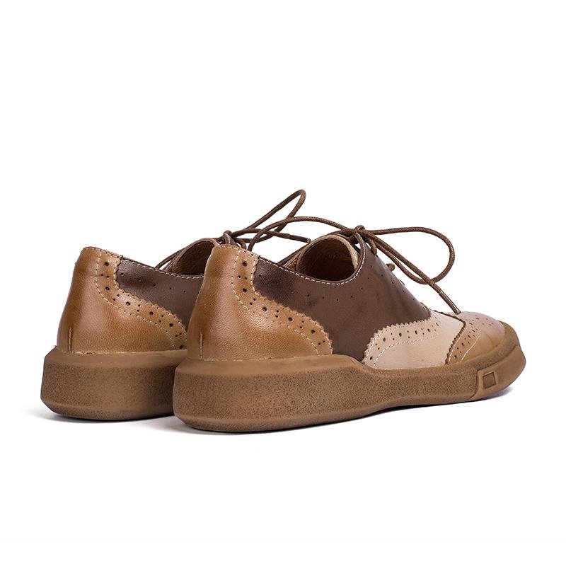 Dwarves Women's Wingtip Shoes Handmade Sheepskin Full Brogues Oxfords & Tie Flats Muti Color - Image 12